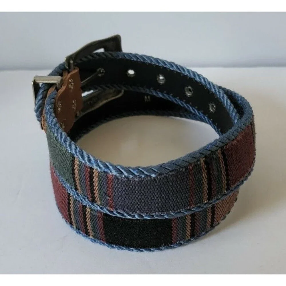 Century Canada Southwestern Belt Aztec Boho Size Small Sz M Silver Hardware Blue